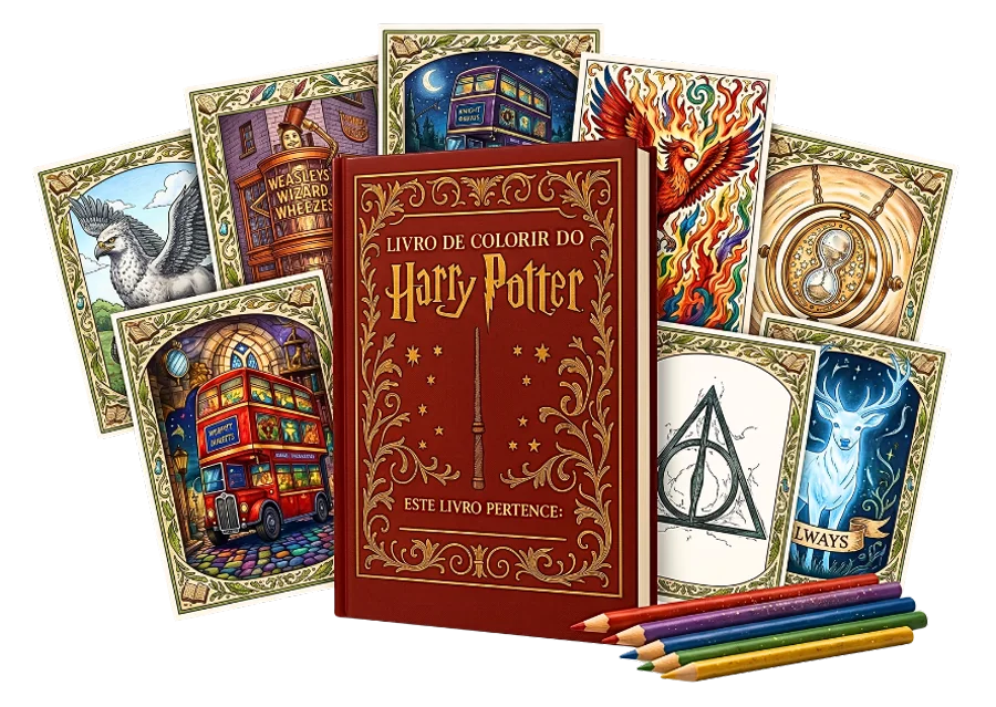 Os dois livros de colorir e os bônus em PDF